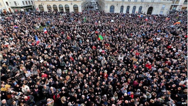 Like other French cities, Reims saw large crowds for a unity march after the attacks